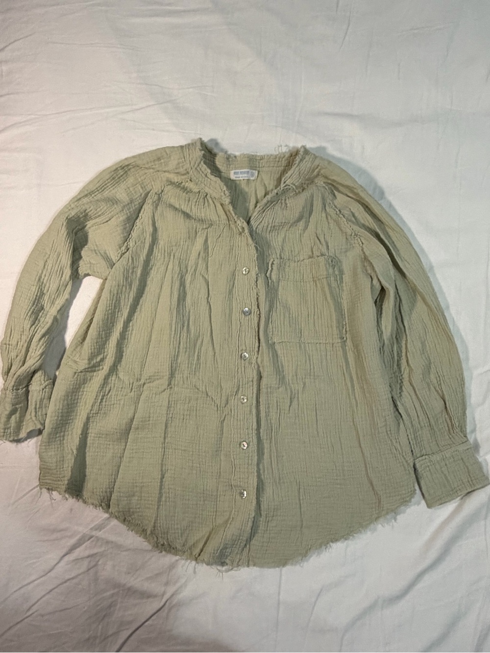 4Our Dreamers Olive Gauze Button-Up